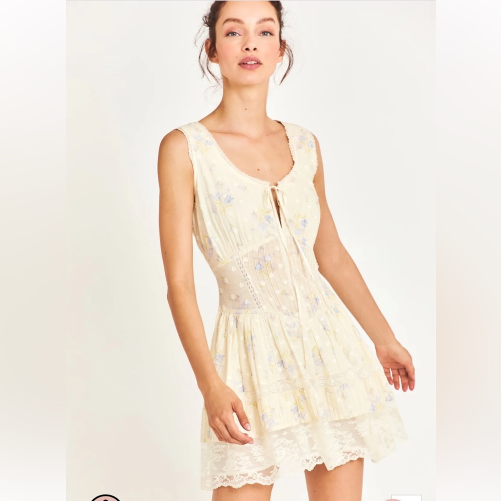 LoveShackFancy Ceronne Mini Dress in Lavender Whiskey